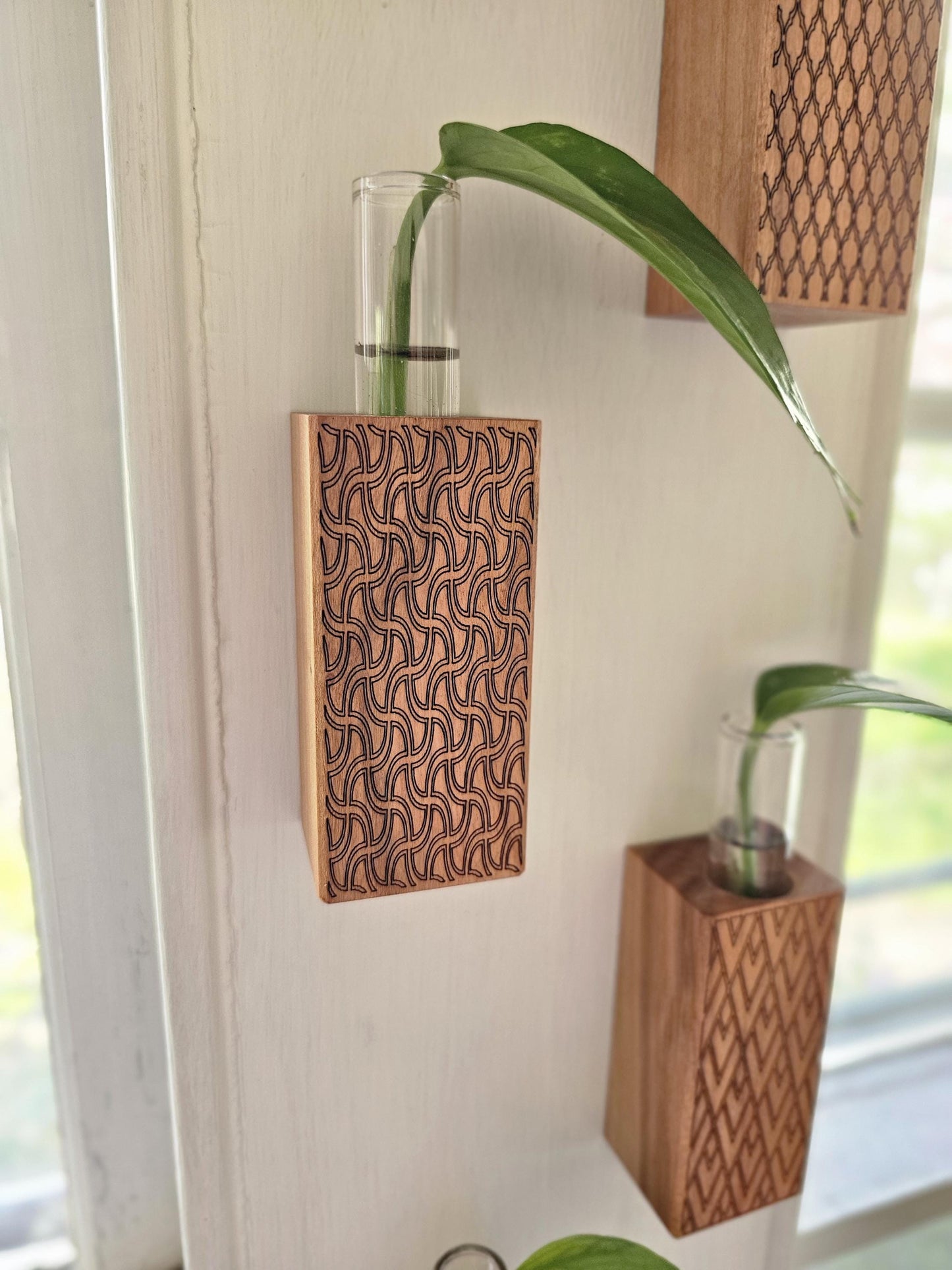 Geometric Patterned Plant Hangers, Set of 4