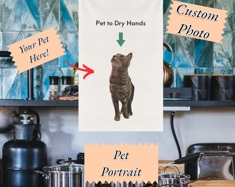 Kitchen Towel Customized Pet Photo for Dog or Cat Lovers